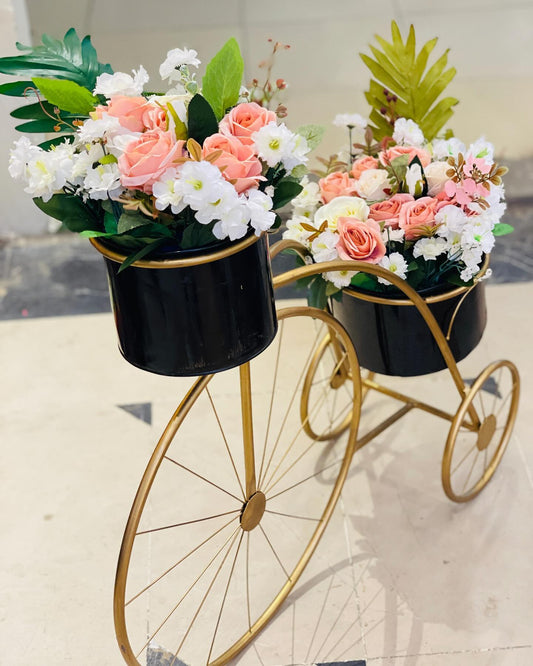 2 tier rod iron planter stand cycle
