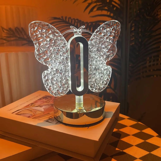 Elegant Gold Decorative Butterfly USB Table Lamp 3 Shades