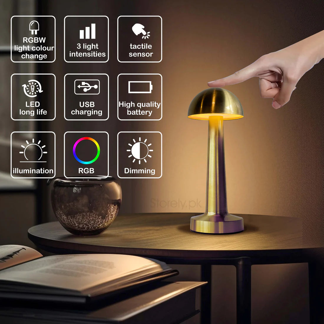 Mushroom Shape Retro Style LED Metal Lamp