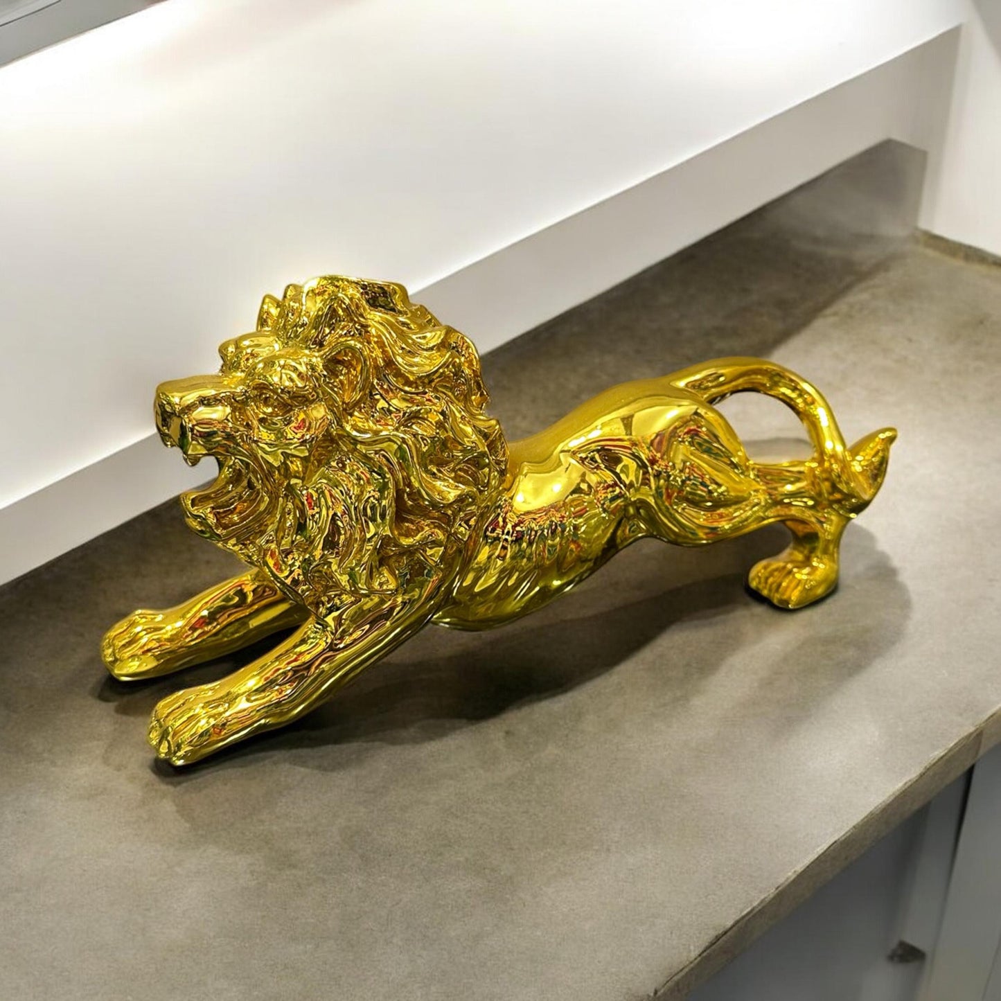 Golden Lion Sculpture