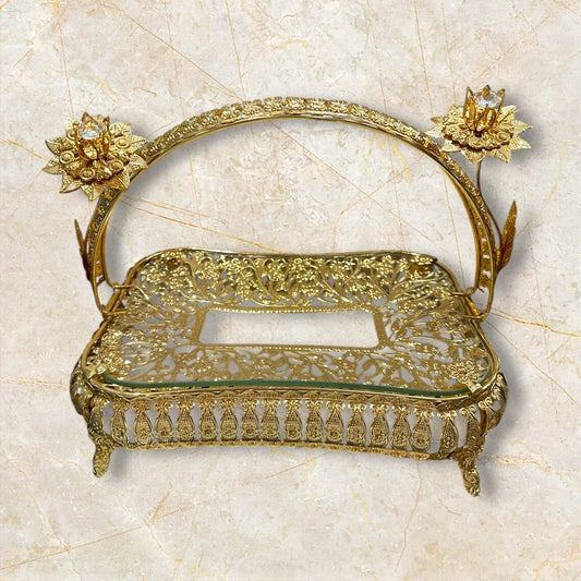 Elegent Gold And Crystal Fruit Bowl