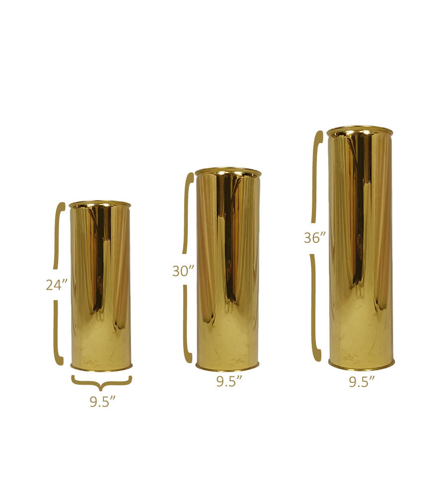Single Golden Metal Floor Vase