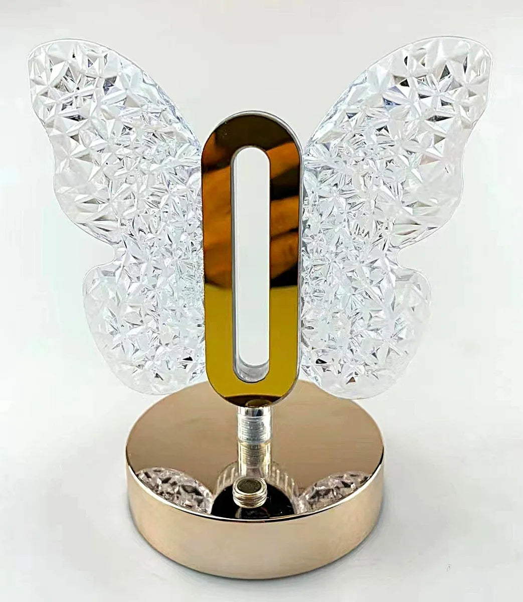 Elegant Gold Decorative Butterfly USB Table Lamp 3 Shades