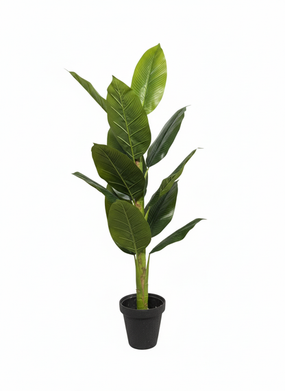 Artificial Banana Leaf Floor Plant in Black Pot