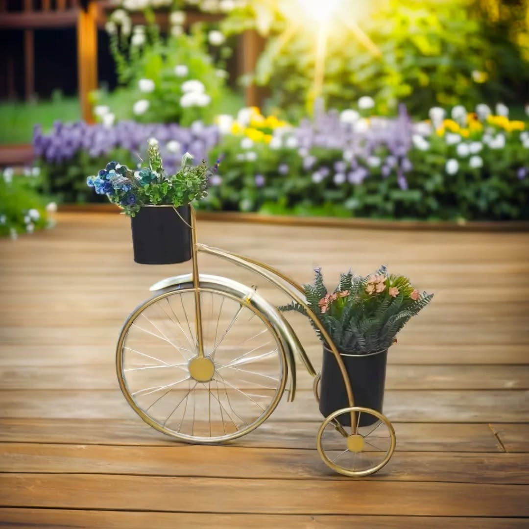 2 tier rod iron planter stand cycle