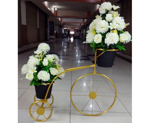 2 tier rod iron planter stand cycle