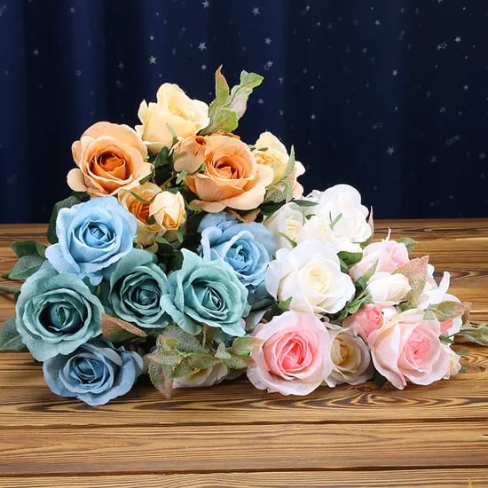 Artificial rose flower bunche