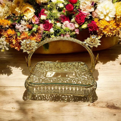Elegent Gold And Crystal Fruit Bowl
