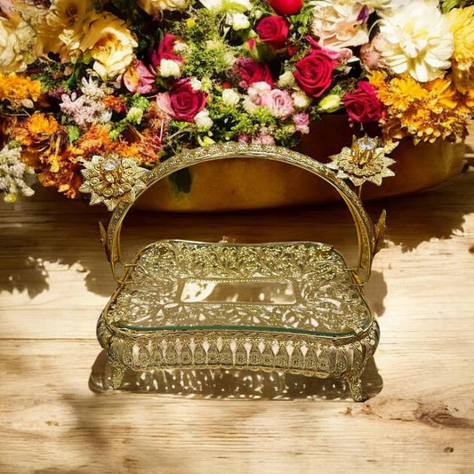 Elegent Gold And Crystal Fruit Bowl