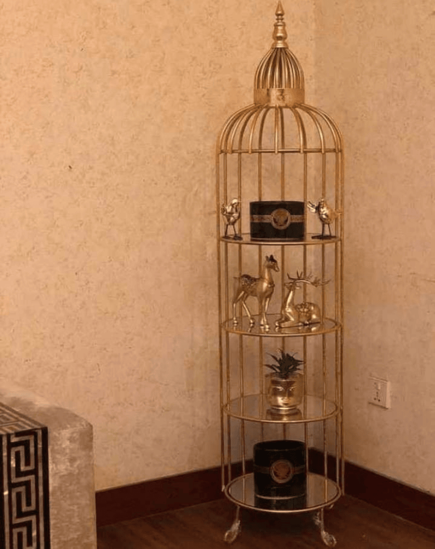 Metal Birdcage Shape 4 Tier Shelves