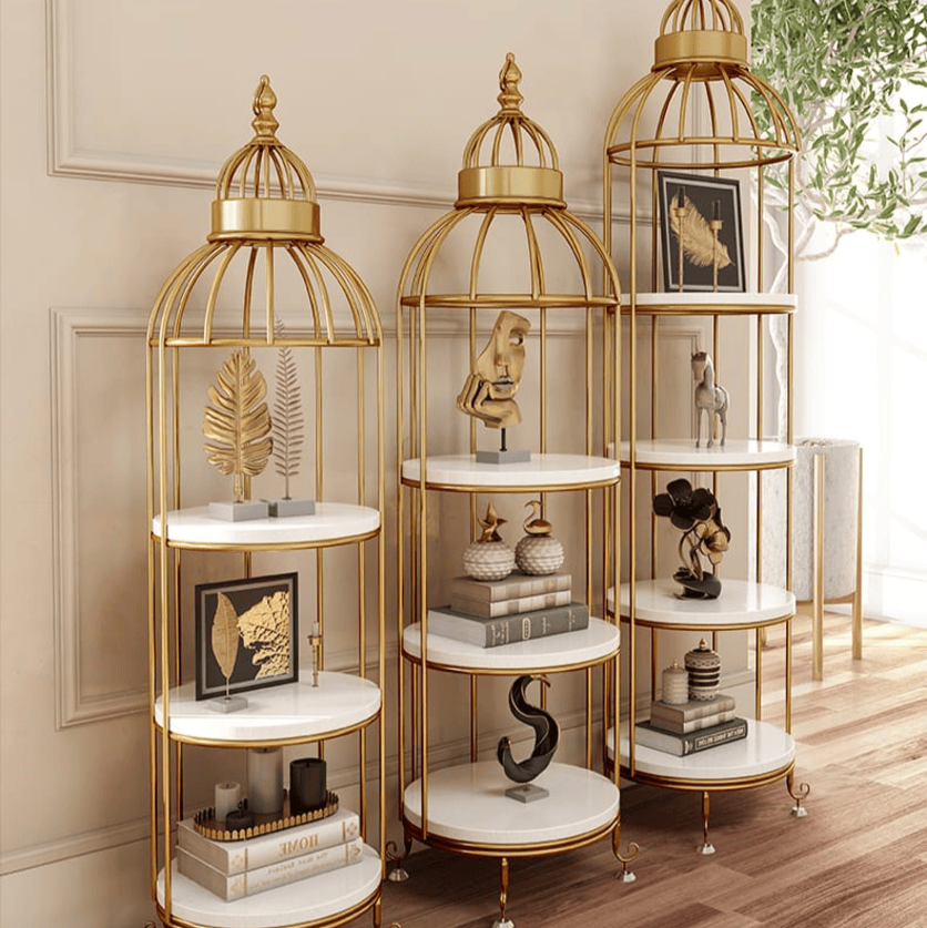 Metal Birdcage Shape 4 Tier Shelves