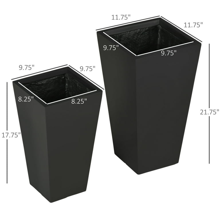 Tall Black Pots